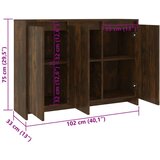 vidaXL komoda dimljeni hrast 102x33x75 cm iverna plošča | Shoptok.si