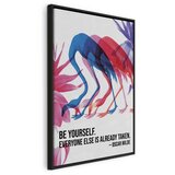  Slika - Colorful Flamingos - Inspirational Quote with Colorful Bird Silhouettes 80x120 U crnom drvenom okviru | shoptok.hr