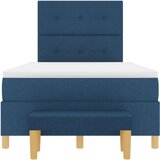 Box Spring Krevet s Madracem i Klupom Plava 120x200 cm Tkanina | shoptok.hr