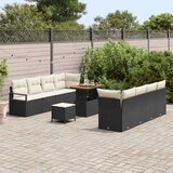  Set Vrtnih Sofi s Jastučićima Crni Poli Ratan Akacija 2-Sjedala Vrtna Sofa s Jastučićima Crni Poli Ratan 3 Dijelni Vrtni Set z | shoptok.hr