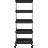 vidaXL Kuhinjska kolica s 5 razine crna 42x29x128 cm željezo i ABS | shoptok.hr
