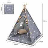 Ginger Home Dečiji pamučni šator little stars, sivi sa zvezdama, 100% pamuk, sa mekom podlogom za punjenjem, jastukom i led svetlima ( JW | Eponuda.com