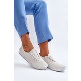 VINCEZA Leather Women's Sports Sneakers Beige Lalnai | Shoptok.si
