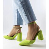 Gemre Green block heel pumps Stella | ePonuda.com