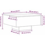  Kava Stol Crni hrast 60 x 60 x 31,5 cm Konstruirano drvo | shoptok.hr