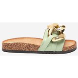 Resti Women's green slippers with decoration at Fixci- Footwear | Shoptok.si