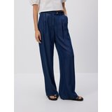 Reserved Wide leg traperice od liocela - mornarsko plava | shoptok.hr