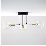 Jupiter 2039 - Luster na šipci BURANO 3xG9/10W/230V crna/zlatna/prozirna | Eponuda.com