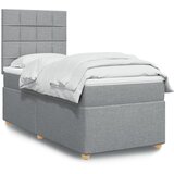The Living Store Box spring postelja z vzmetnico svetlo siva 90x200 cm blago - Box Spring Postelja, (21428150) Cene