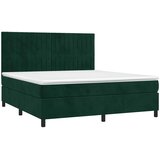  box spring s madracem LED tamnozeleni 180x200 cm baršun | shoptok.hr