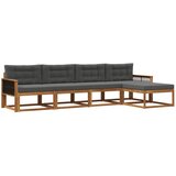 vidaXL Zunanja garnitura za sedenje 5 pcs Naravna in antracitna, (5000282036) | Shoptok.si