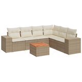  7-dijelni set vrtnih sofa od poliratana s jastucima bež | shoptok.hr