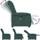  Električni masažni naslonjač od tkanine tamnozeleni | shoptok.hr