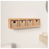  Stenska polica s košarami 62x18x16 cm trdna orehovina | Shoptok.si