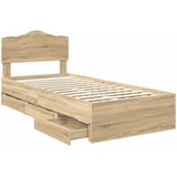  Krevetna konstrukcija s ladicama Sonoma hrast 100 x 200 cm Smeđa 206 x 102 x 90 cm | Shoptok.si