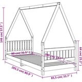  Otroški posteljni okvir 80x200 cm trdna borovina, (20916994) | Shoptok.si