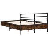  Okvir za krevet boja hrasta 120x190cm konstruirano drvo i metal | shoptok.hr