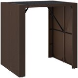  Barski stol sa staklenom pločom smeđi 105x80x110 cm poliratan | shoptok.hr