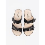Shelvt Black women's flip-flops with buckles | shoptok.hr
