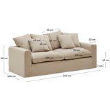Kave Home Bež lanena sedežna garnitura 240 cm Nora – | Shoptok.si