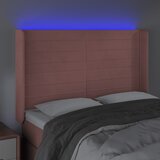  LED uzglavlje ružičasto 147x16x118/128 cm baršunasto | Eponuda.com