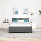  Krevet s kutijom opruga s madracem i LED svjetlom tamno siva 140x190 cm Tkanina | shoptok.hr