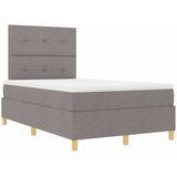  LED Box Spring Krevet Sivo-smeđa 120 x 200 cm tkanina | shoptok.hr