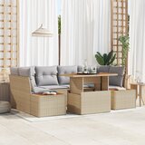 vidaXL 6-delni vrtni sofa set z blazinami Bež poliratan | Shoptok.si