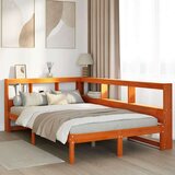  Knjižna postelja brez vzmetnice vošč. rjava 120x190 cm borovina, (21793005) | Shoptok.si