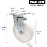Wagner Vrtljiva kolesa za aparate, umetna masa, kolo s Ø 125 mm, DE 4 kosi, vrtljivo kolo | Shoptok.si