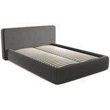Makamii Tamno sivi tapecirani bračni krevet s prostorom za odlaganje s podnicom 180x200 cm Kiana – Cijene