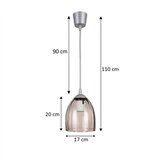  Brilagi-LED Visilica na sajli R GLASS 1xE27/60W/230V prečnik 17 cm srebrna/zadimljeno bež | Eponuda.com
