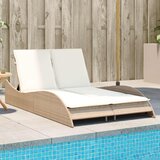 Maison Chic Ležalnik - Sončna ležalnik z blazino bež 114x205x73 cm poli ratan, (22043176) | Shoptok.si