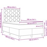 Box LED Box Spring Postelja z vzmetnico Taupe 120 x 200 cm blago, (5000127037) | Shoptok.si