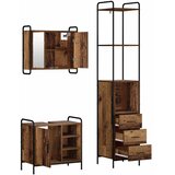  Set ormarića za kupaonicu 3 kom. Staro drvo 40 x 36 x 200 5 cm - Staro drvo Ormar s umivaonikom (1 vrata i 1 polica) + viseći or | shoptok.hr
