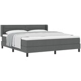 vidaXL krevet sa podnicom s madracem tamno sivi 180x200 cm tkanina, uzglavlje s dizajnom linija tamno sivo 180 cm tkanina | shoptok.hr