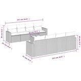  9-dijelni set vrtnih sofa s jastucima crni od poliratana | shoptok.hr
