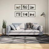 vidaXL Košata preproga moderna črna in krem 160x230 cm Cene
