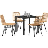 vidaXL 5-dijelni set vrtnih stolova i stolica smeđe boje s ratan izgledom | shoptok.hr