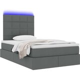 vidaXL Krevet S LED lampica s pohranom Tamno siva 120 x 200 cm tkanina | shoptok.hr