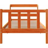 vidaXL Posteljni okvir z vzglavjem voščeno rjava 75x190 cm borovina | Shoptok.si
