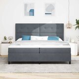  s opruga kutije Tamno siva 200 x 200 cm Baršun | shoptok.hr