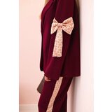 Kesi Włoski Women's set with viscose – blazer with lapels and pants with piping plum | shoptok.hr