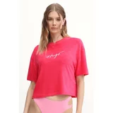 Hugo Kratka majica ženska, roza barva, 50520695