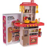  Otroška kuhinja za igro Kitchenette z zvočnimi, svetlobnimi in vodnimi učinki - 50 elementov - roza | Shoptok.si