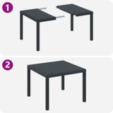 vidaXL 3-delni vrtnarinski jedilni set s blazinami antracitno sive barve iz poly rattana | Shoptok.si
