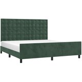  Posteljni okvir z vzglavjem temno zelen 160x200 cm žamet, (20903404) | Shoptok.si