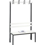 C+P Garderobna klop BASIC, enostranska, letev s kljukicami, umetna masa, dolžina 1000 mm, čiste bele barve | Shoptok.si