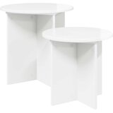  Set pomoćnih stolića s pohranom 2 pcs Bijela visokog sjaja | shoptok.hr