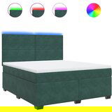 vidaXL Box spring postelja z vzmetnico temno zelena 180x200 cm žamet, (21307652) | Shoptok.si